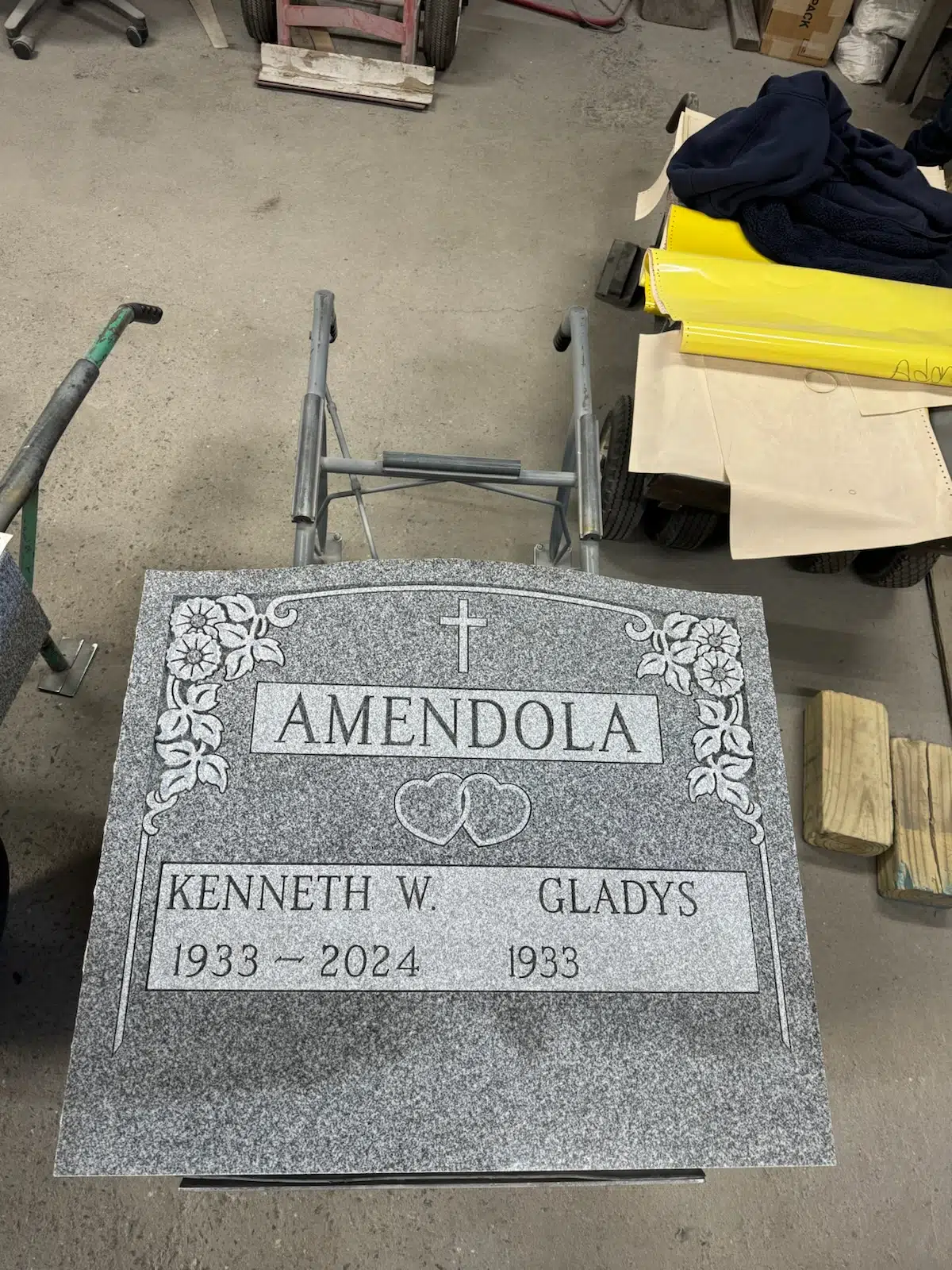 Granite Headstone hand-carved by Memorial Guide in NJ — image 2